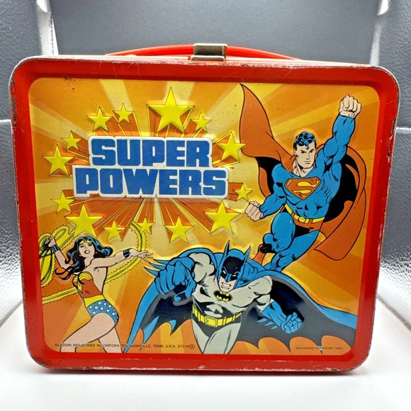 Other - Super Powers Metal Lunch Box Aladdin 1983 DC Comics Superman Wonderwoman Batman